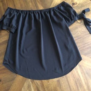 Black off the shoulder blouse